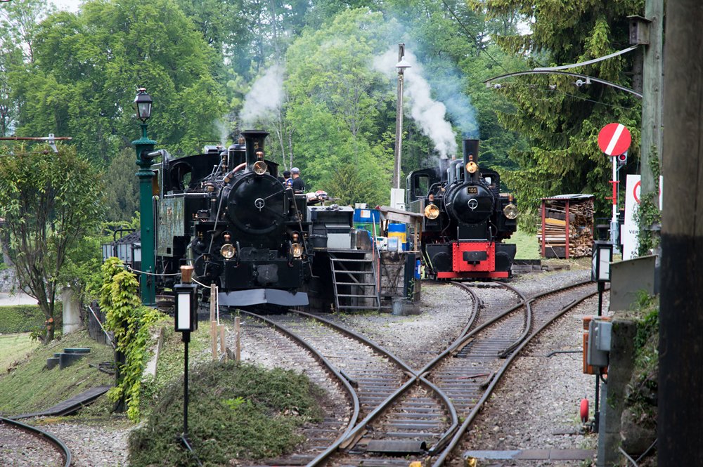 Locomotive preparation area at the Chamby museum site