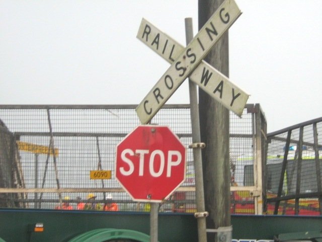 Locos 1 and 10. Level crossing where truck failed to stop. A huge mess!