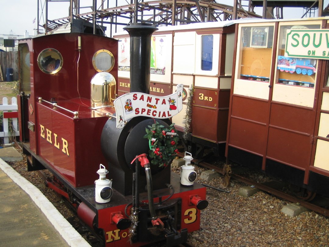 Jack running round the train at Beachlands.