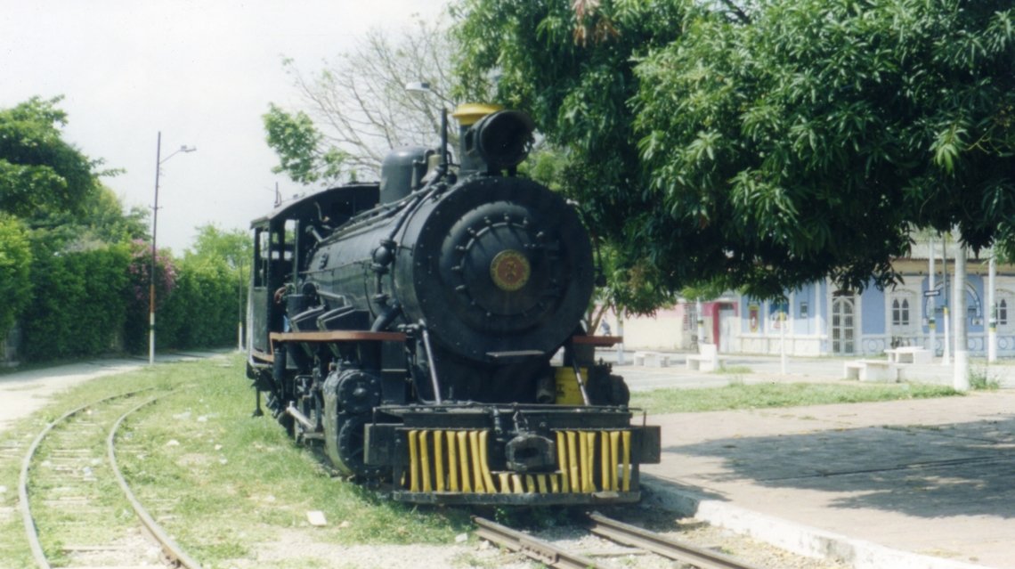 Plinthed Skoda 4-8-0 at Girardot