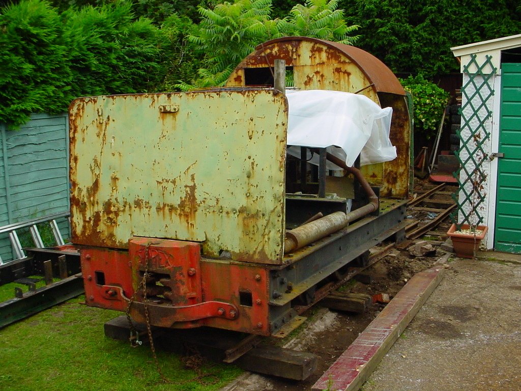 In the owner's back garden for a bit of restoration work.