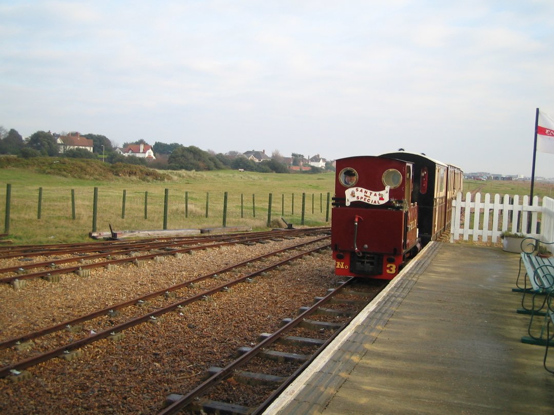 Jack pulling into beachlands with a santa special.