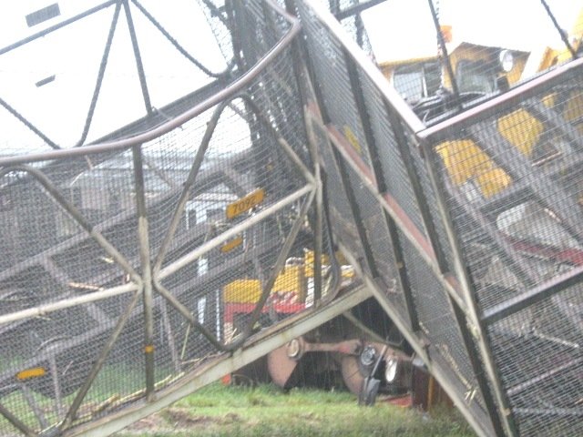 Locos 1 and 10. Level crossing where truck failed to stop. A huge mess!