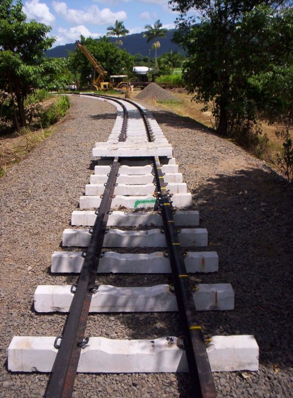 Track Relaying on approach to Liverpool Creek Bridge near Silkwood