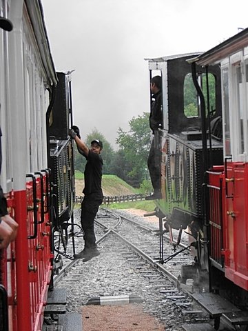 Achenseebahn nbrs 1 and 2 cross at Eben