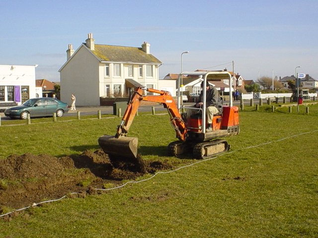 Digging the trackbed.