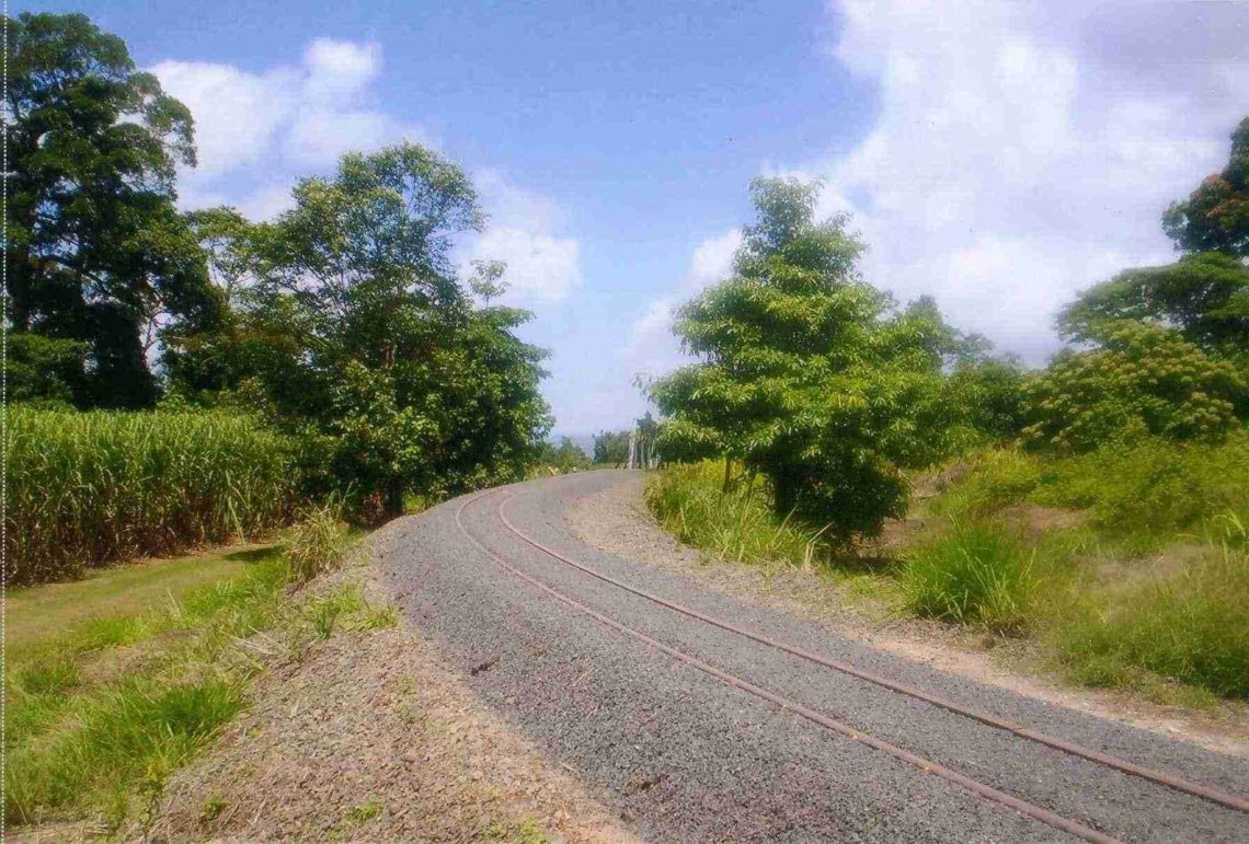 The relaid track on the approach to the bridge over Liverpool Creek, Silkwood.