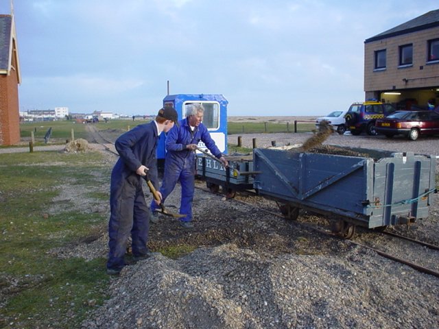 Loading the ballast wagon.