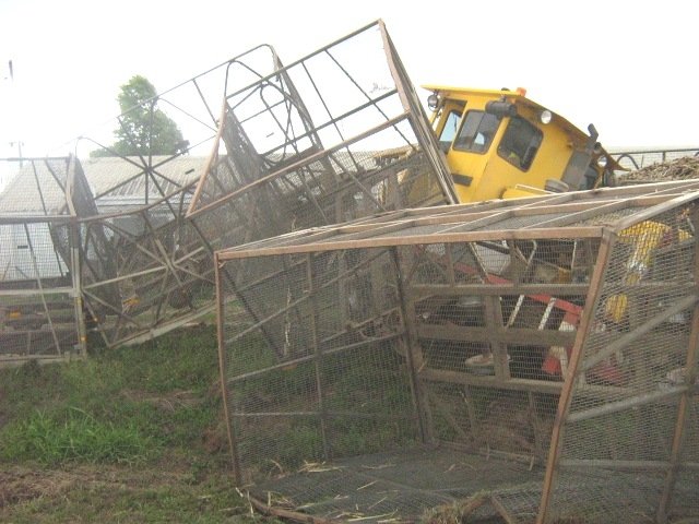 Locos 1 and 10. Level crossing where truck failed to stop. A huge mess!