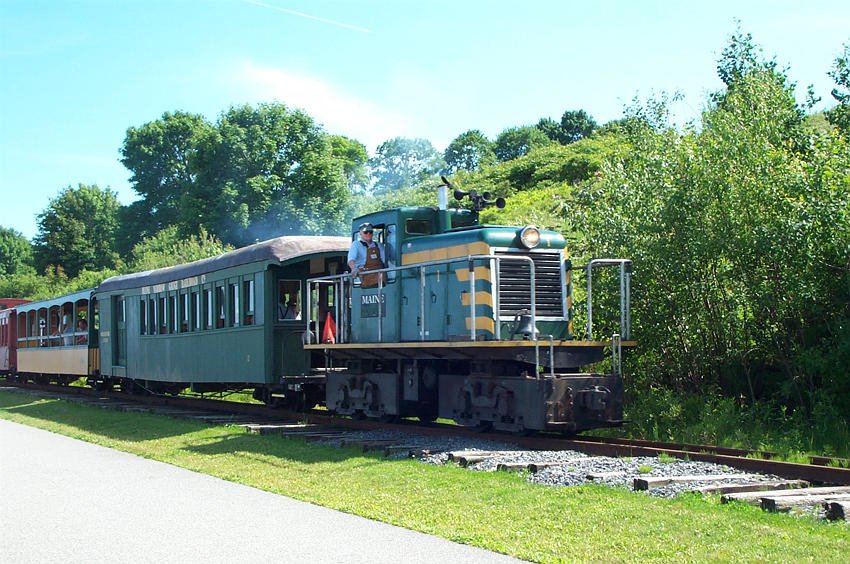 Passenger train at East End Beach