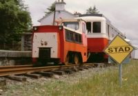 Co Donegal railcar #18 plus tractor, Fintown.