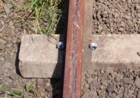 Older style concrete sleepers with "elastic Spikes"