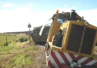 Loco #22 derails crossing the 3'6" at Mundoo.