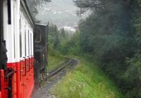 Achenseebahn nbr. 1 descending the hill to Jenbach